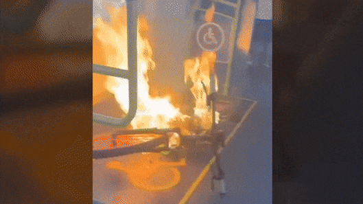 An e-bike caught fire on a Melbourne train in March.