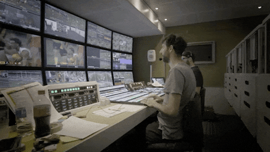 The AFL broadcast team in action.