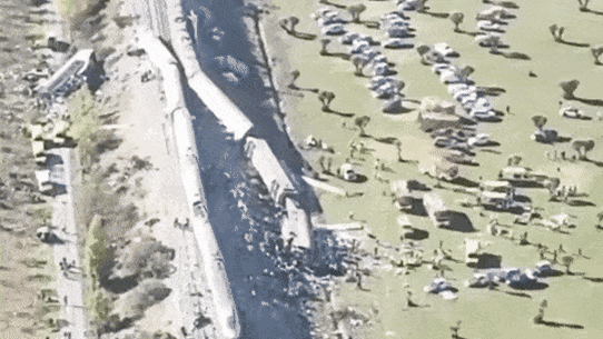 High-speed train crash in Spain.