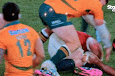 Carlo Tizzano is cleaned out by Jac Morgan in the second Test.