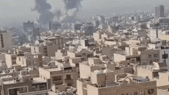 Smokes rises over Iran.