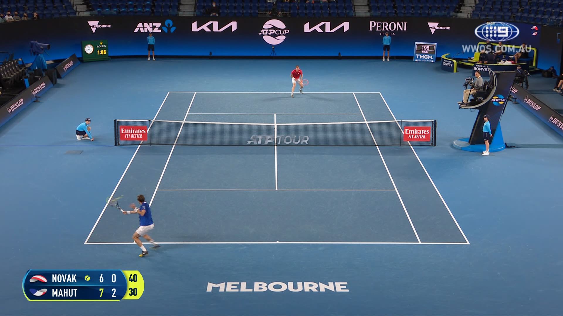 ATP Cup: Dennis Novak v Nicolas Mahut