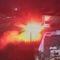 Spectacular vision has captured an out of control car flying into a Perth home where an elderly woman was watching TV.
