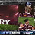 QLD's try is overturned by the Bunker after replays showed Max Plath had a foot offside when Walker kicked it.