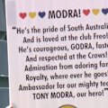 Tony Modra is with his family as SA Health confirm he's no longer listed in a critical condition following extensive facial surgery.