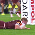Tom Flegler finds the tryline in his first game back for the Maroons since enduring a lengthy layoff with a shoulder injury. 
