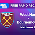  Watch the goals and big moments from Bournemouth's visit to London Stadium to face West Ham in Premier League Matchweek 27 action.