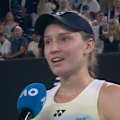 Elena Rybakina speaks to Nine's Casey Dellacqua after booking a spot in the Australian Open final.
