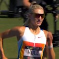 Jess Hull outkicks Linden Hall on the last lap to win the women's 5000m title at the Australian athletics championships.