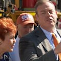 Pauline Hanson has interrupted her newly appointed state leader to ask him to speak English after he broke out into fluent Japanese during a press conference.