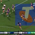 The Warriors take advantage of a Cowboys errors as Stacey Waaka goes over.