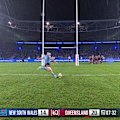 Nathan Cleary gives the Blues bench a spray for failing to bring a kicking tee on the field late in the Origin series opener.