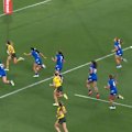 Keeley Nizza races past some soft Samoan defence in Australia's RLWC opener.