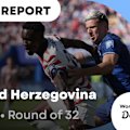 The USA march on to the World Cup round-of-16 despite a red card to goal scorer Folarin Balogun against Bosnia and Herzegovina.