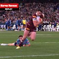 Trent Loiero scores for the Queensland Maroons. 