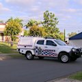A man has died and his attacker is on the run after a shooting south of Brisbane this morning.