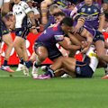 Trent Loiero is placed on report after Josiah Karapani was taken awkwardly in a tackle.