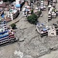 Aerial drone footage captures the aftermath of devastating flash floods in Nepal.