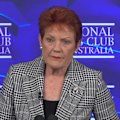 Pauline Hanson has made her first address at the National Press Club in a fiery speech, taking aim at immigration, identity politics and major public broadcasters.