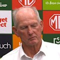 Wayne Bennett says he doesn't want to see fans storm the field when Alex Johnston becomes the greatest try-scorer in rugby league history.