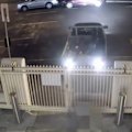 The Toyota Hilux utility knocked down a gate at the place of worship shortly after 7pm on Friday night.