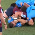 Joe Brial's punch goes unpunished in the Waratahs vs Reds game.