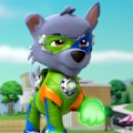 The Paw Patrol lands on a mysterious dinosaur island after a storm.