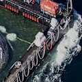 A rescue team has released from a barge in the North Sea a humpback whale that had been stranded in shallow waters near Germany since March.
