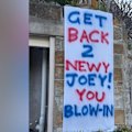 Andrew Johns reacts to an eastern suburbs neighbour who erected a sign calling him a 