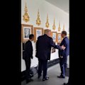 The US President shows his Chinese counterpart Xi Jinping the autopen displayed in place of former President Joe Biden's portrait at the White House.