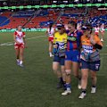 Yasmin Meakes leaves the field with a knee injury.