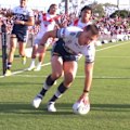 Scott Drinkwater crosses the tryline with ease to open the scoring against the Dragons.