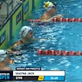 Shayna Jack claims the women's 50-metre freestyle title at the 2026 Australian Open.