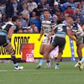 Phil Gould reacts to a penalty against Sharks winger Ronaldo Mulitalo.