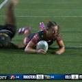 Brydie Parker scores a second time to keep the Sydney Roosters in the lead. 