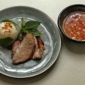 BangPop's pork neck with chilli dipping sauce.