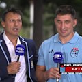 Laurie Daley answers a curly question from Phil Gould regarding the make-up of NSW's bench for the State of Origin opener.