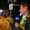 Nestory Irankunda's father speaks to 9News Adelaide after the Socceroos' World Cup win over Turkiye.