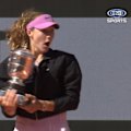Mirra Andreeva shows this is clearly her first grand slam victory.