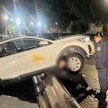A rental car has crashed into the water of a Hyde Park fountain in central Sydney.