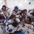 Jack Hughes scores in overtime in the gold-medal match between the US and Canada.