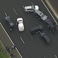 Six people have been arrested after leading police on a chaotic chase across two freeways in Melbourne's south-east.