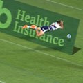 Payton Spencer scores a spectacular first Blues try against the Drua at Eden Park.