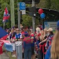 Multiple people have been hit by a car while lining the streets to farewell the Newcastle Knights in the state's north.