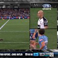 NSW Blues' Mark Nawaqanitawase narrowly misses the try line after a last-ditch effort from Selwyn Cobbo was enough to stop him.