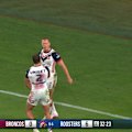 Lindsay Collins gives Billy Smith a spray over a kick-off blunder.