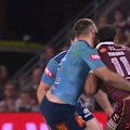 NSW are dealt a cruel blow as James Tedesco stays down after a heavy knock.