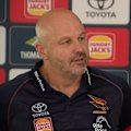 Adelaide Crows coach Matthew Nicks speaks to the media after talks surrounding his future at the club have been prevalent.
