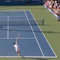 Ambidextrous American teen Teodor Davidov can serve left or right, and mixes it up as much as possible.