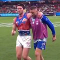 Western Bulldogs player Bailey Williams takes no further part in the clash against Carlton after injuring his left hamstring in the first half.